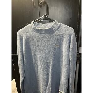 Victoria’s Secret PINK Blue Mock Neck Terry Sweatshirt Small Logo Dog‎